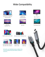 CHOETECH MIX00073 (XCC-1002 x2) 100W USB-C Braided Fast Charging Cable 1.8M 2 Pack - Top-Down View