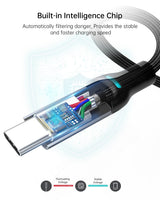 CHOETECH MIX00073 (XCC-1002 x2) 100W USB-C Braided Fast Charging Cable 1.8M 2 Pack - Close-Up Angle