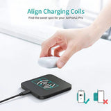 CHOETECH MIX00087 (T524S+T511S) Qi 10W/7.5W Fast Wireless Charging Stand and Pad - Close-Up Angle
