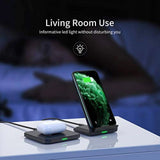 CHOETECH MIX00087 (T524S+T511S) Qi 10W/7.5W Fast Wireless Charging Stand and Pad - Low Angle