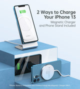 CHOETECH MIX00117SL Magasafe Fast Wireless Charger Stand Holder For iPhone 13/12 (H047+T517) - Side View