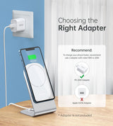 CHOETECH MIX00117SL Magasafe Fast Wireless Charger Stand Holder For iPhone 13/12 (H047+T517) - Rear View