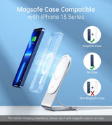 CHOETECH MIX00117SL Magasafe Fast Wireless Charger Stand Holder For iPhone 13/12 (H047+T517) - Low Angle