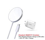 CHOETECH MQ00117-SL (T517+AC) MagLeap Magnetic Wireless Charger + AC - Front View
