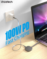 CHOETECH MSE001-GY Dual USB-C Port M.2 NVME 2230 Protocol SSD Enclosure with PD100W input Enclosure (Support 2TB Max)