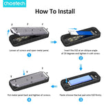 CHOETECH MSE004-GY USB3.2 Chips M.2 NVME / SATA SSD Protocol 10Gbps Transfer Speed Enclosure with IP65 water-Proof and Dust -Proof (Support 8TB Max) - Rear View