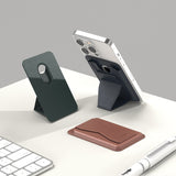 CHOETECH Magnetic Card Holder for iPhone 12/13/14 - Brown Wallet with Magsafe Compatibility - Front View