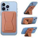 CHOETECH Magnetic Card Holder for iPhone 12/13/14 - Brown Wallet with Magsafe Compatibility - Top-Down View