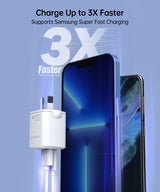 CHOETECH 33W Compact Dual Port Fast Charging Wall Adapter - Top-Down View