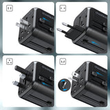 CHOETECH 30W GaN Fast Charger with Universal Travel Adapters - Side View