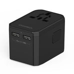 CHOETECH PD6045 GaN Tech 2C+2A 45W Travel Adapter with US EU UK AU Plugs Black