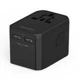 CHOETECH PD6045 GaN Tech 2C+2A 45W Travel Adapter with US EU UK AU Plugs Black - Front View