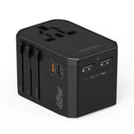 CHOETECH PD6045 GaN Tech 2C+2A 45W Travel Adapter with US EU UK AU Plugs Black