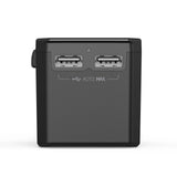 CHOETECH PD6045 GaN Tech 2C+2A 45W Travel Adapter with US EU UK AU Plugs Black - Close-Up Angle