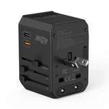 CHOETECH PD6045 GaN Tech 2C+2A 45W Travel Adapter with US EU UK AU Plugs Black - Low Angle