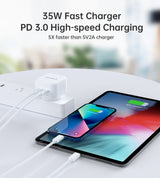 CHOETECH 35W Dual USB-C Power Delivery Charger for Travel