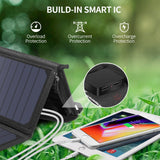 CHOETECH SC001 19W Portable Solar Panel Charger SunPower Panels Dual USB Charger for Camping/RV/Outdoors - Top-Down View
