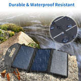 CHOETECH SC001 19W Portable Solar Panel Charger SunPower Panels Dual USB Charger for Camping/RV/Outdoors - Low Angle