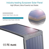CHOETECH SC004 14W USB Foldable Solar Powered Charger - Top-Down View