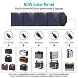CHOETECH SC007 Solar Panel Portable Charger 80W 18V with USB-C PD 30W - Top-Down View