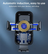 Choetech T202-F 15W Fast Wireless Charging Car Mount Dock - Front View