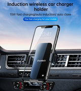 Choetech T202-F 15W Fast Wireless Charging Car Mount Dock - Side View