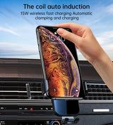 Choetech T202-F 15W Fast Wireless Charging Car Mount Dock - Top-Down View