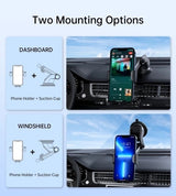 CHOETECH 15W Gravity Wireless Car Charger and Phone Holder - Close-Up Angle