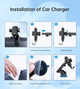 CHOETECH 15W Gravity Wireless Car Charger and Phone Holder