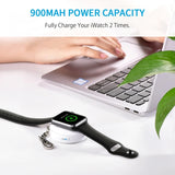 CHOETECH T313 MFI Magnetic Wireless Charger 900mAh power for iWatch (White) - Top-Down View