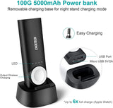CHOETECH T315 2-in-1 Portable Wireless Charger & 5000mAh Power Bank for Apple Watch and Devices - Front View