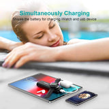 CHOETECH T315 2-in-1 Portable Wireless Charger & 5000mAh Power Bank for Apple Watch and Devices - Top-Down View