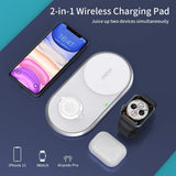 CHOETECH T317 2-in-1 Dual Wireless Charger Pad (MFI Certified) - Side View