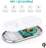 CHOETECH T317 2-in-1 Dual Wireless Charger Pad (MFI Certified) - Top-Down View