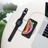 CHOETECH T317 2-in-1 Dual Wireless Charger Pad (MFI Certified) - Low Angle