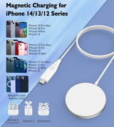 CHOETECH T518-F 15W Fast Magnetic Wireless Charger for iPhone 12/13/14 Series - Top-Down View