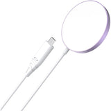 CHOETECH T518-PK Magnetic Wireless Charger for all Qi Cell Phone & iPhones 12/13/14/15 (Pink) - Front View