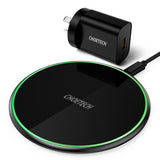 CHOETECH T559-F 15W Wireless Charging Pad with AC Adapter - Side View
