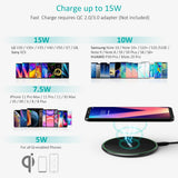 CHOETECH T559-F 15W Wireless Charging Pad with AC Adapter - 45-Degree Angle