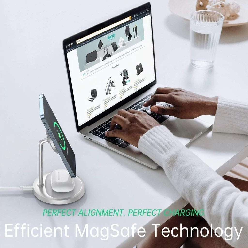 CHOETECH T581-F Magnetic Wireless Charging Stand for iPhone with MagSafe Compatibility