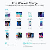 Choetech T584-F 15W Fast Wireless Charging Phone Holder & Stand for 4-7 Inch Devices - 45-Degree Angle