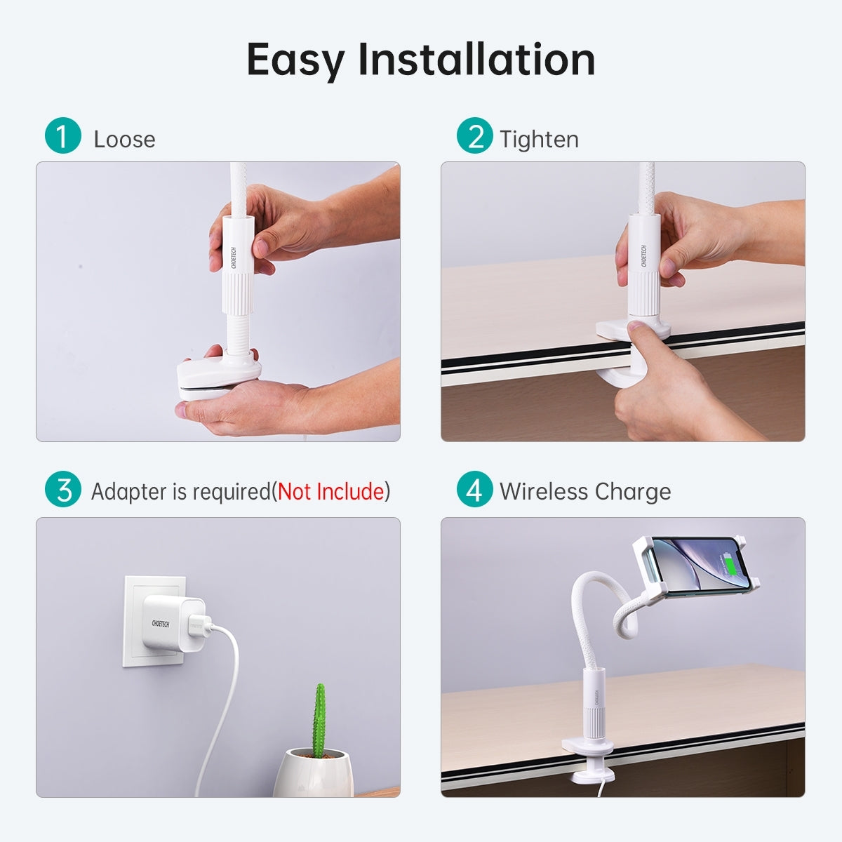 Choetech T584-F 15W Fast Wireless Charging Phone Holder & Stand for 4-7 Inch Devices