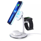 3-in-1 Magnetic Wireless Charging Dock for iPhone, Apple Watch, and AirPods - Front View