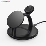 3-in-1 Magnetic Wireless Charger Station for iPhone, AirPods, and Apple Watch - CHOETECH T587-F - Front View