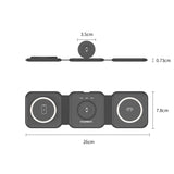 CHOETECH T588-F-BK 3-in-1 Foldable Fast Wireless Charging Station for iPhone, Watch, and AirPods - Front View