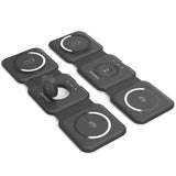 CHOETECH T588-F-BK 3-in-1 Foldable Fast Wireless Charging Station for iPhone, Watch, and AirPods - Side View
