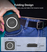 CHOETECH T588-F-BK 3-in-1 Foldable Fast Wireless Charging Station for iPhone, Watch, and AirPods - Low Angle