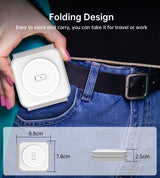 CHOETECH 3-in-1 Foldable Fast Wireless Charger for iPhone, Apple Watch, and AirPods - Rear View