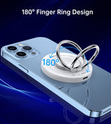 CHOETECH T603-F 2-in-1 Magnetic Wireless Charger with Ring Holder for iPhone, AirPods, and Apple Watch - 15W Fast Charging - Low Angle