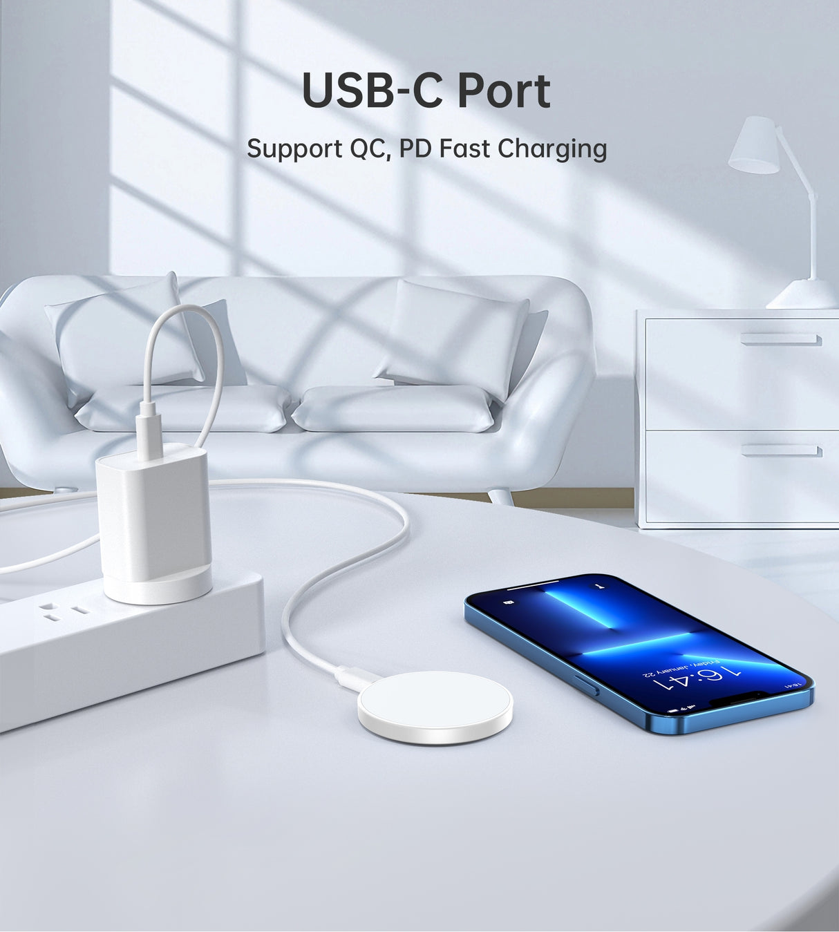 CHOETECH T603-F 2-in-1 Magnetic Wireless Charger with Ring Holder for iPhone, AirPods, and Apple Watch - 15W Fast Charging